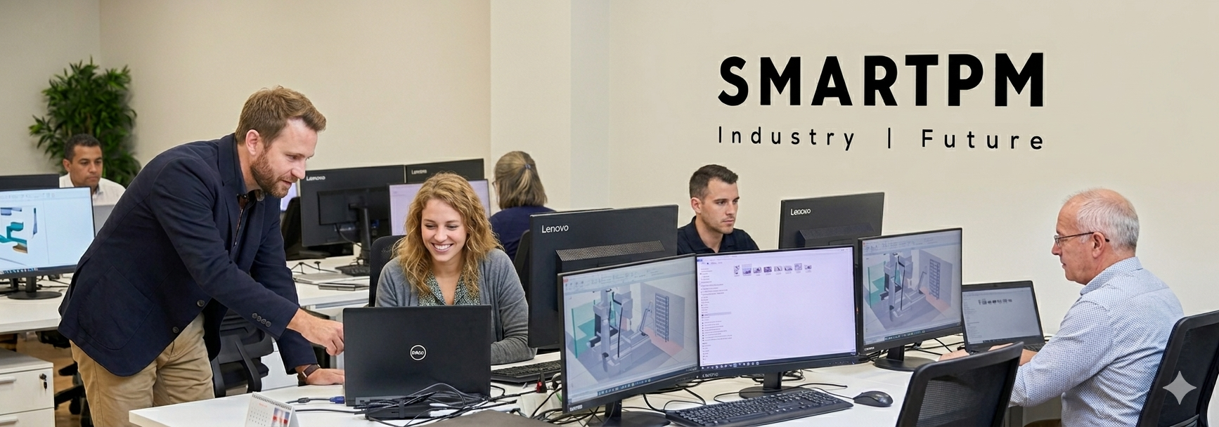Equipo de SMARTPM trabajando en la oficina