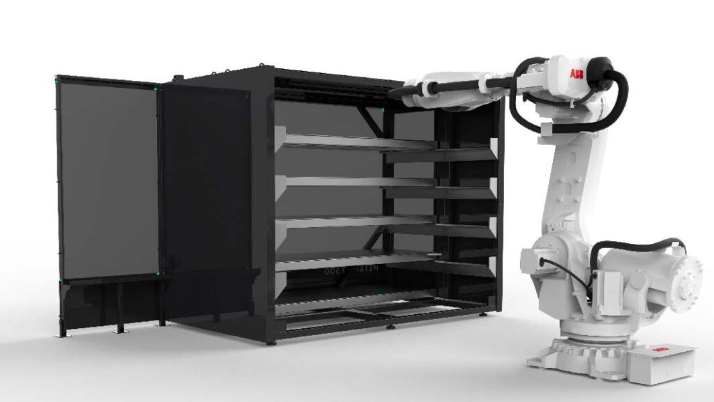 METAFLEX 300 es una solución para la gestión autónoma de almacenes y alimientación de máquinas. Sistema inteligente de pick & place y almacenamiento.